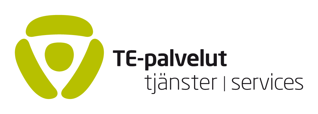TE-palveluiden vihreä logo.