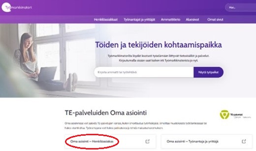 Näin merkitset tehtävän tehdyksi Oma asiointi- palvelussa - TE-palvelut