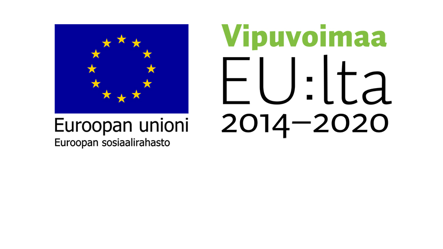 Euroopan unioni - Euroopan sosiaalirahasto -logo vasemmalla ja Vipuvoimaa EU:lta 2014-2020 -logo oikealla.